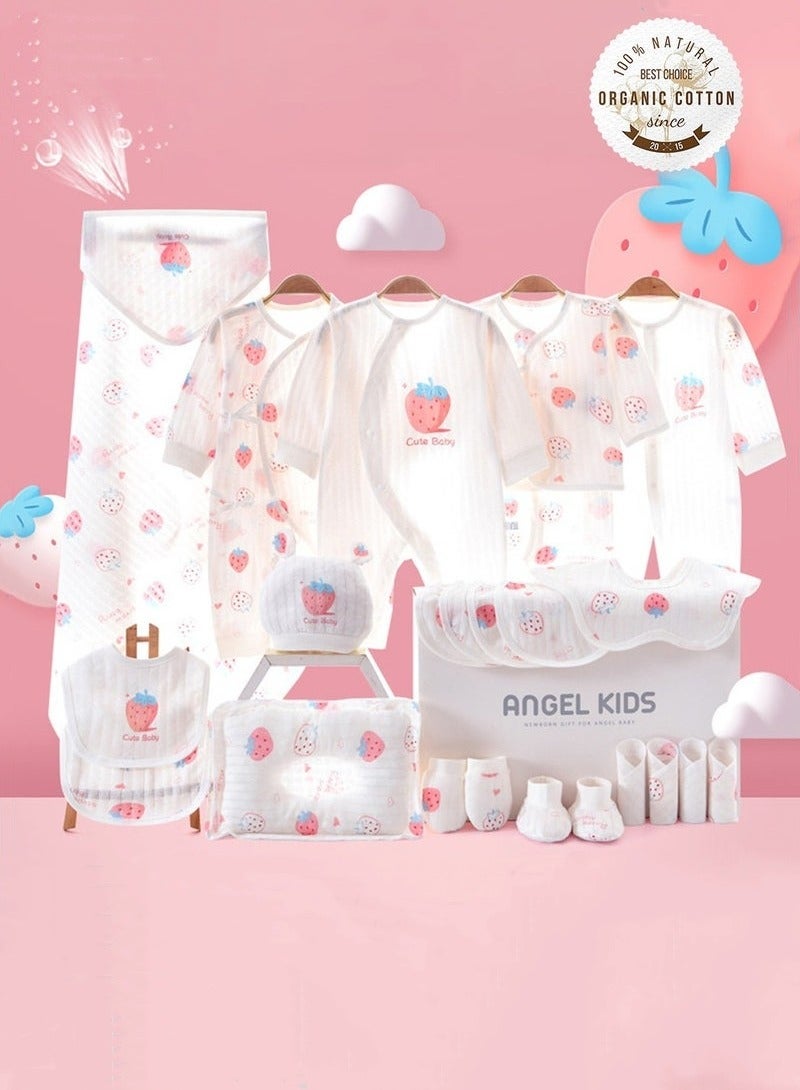 24PCS Newborn Baby Gift Set, Newborn Layette Gift Set for Boys and Girls, Babies Essential Clothes Accessories with Baby Blanket, 100% Premium Cotton,  for Spring Summer Autumn Winter Four Seasons - Image 1