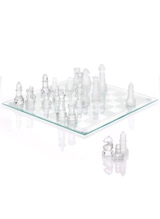 Fine Glass Chess Set Game Modern Clear Chess Set Deluxe Chess Set Glass Chess Board Set With Solid Clear & Frosted Chess Glass Pieces ; 9.7’’ Crystal Chess Boards Sets Felt Padding Included - pzsku/Z4F309C99C5789B988CA8Z/45/_/1692171127/faae8a10-3907-4994-be62-848616e86042