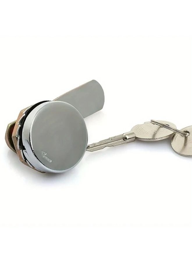 قفل فضي مقاس 16 مم مع مفتاحين لحماية الأبواب والخزائن وصناديق البريد والأدراج - Image 4