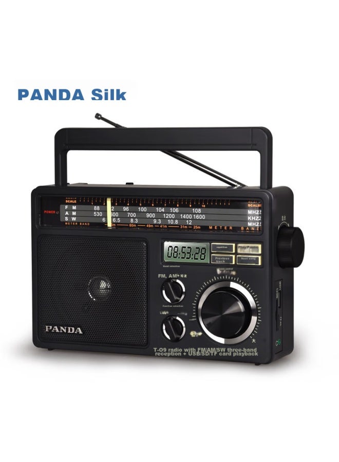 Panda مكبر صوت باندا T-09 التقليدي الكبير لجميع النطاقات لكبار السن، بطارية شبه موصلة قابلة للإدخال، راديو AC/DC - Image 1