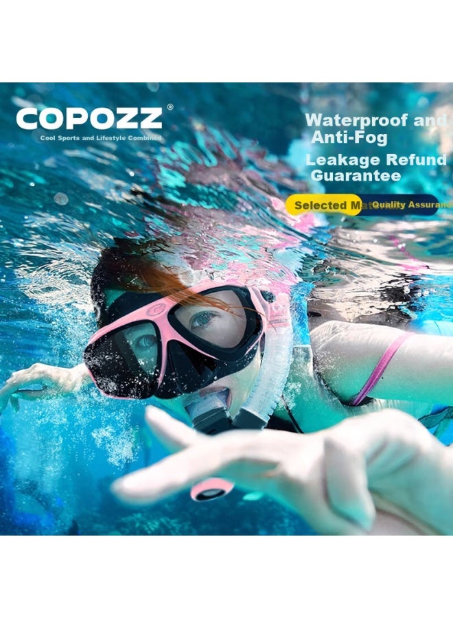 Coolbreaker Snorkeling Mask Full Dry Underwater Diving Goggles White Mask Snorkel Set