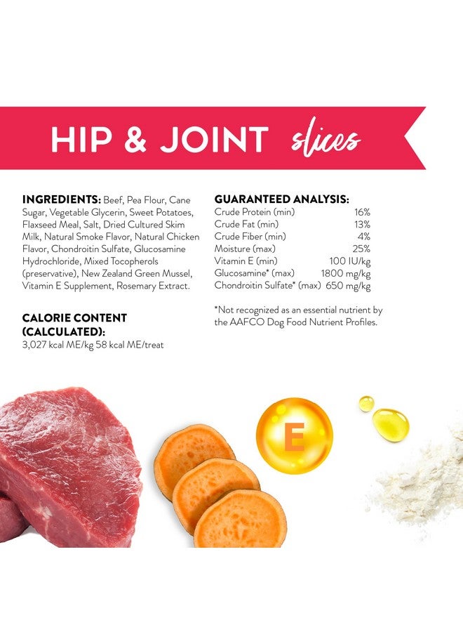 DOGSWELL Hip & Joint Slices Functional Dog Treats, Beef 8 oz. Bag - Image 3