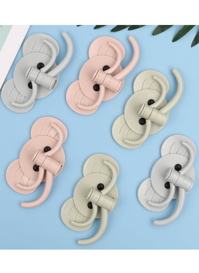 6Pcs Novelty Coat Hooks, 3 in 1 Elephant Door Hooks Wall Hooks Kawaii Room Decor, Decorative Sticky Hooks Creative Animal Hooks, Multifunctional Rotatable Hooks for Bathroom, Bedroom, Kitchen  - Image 3