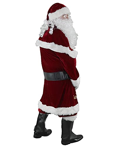 Halfjuly Men’s Santa Costume Set Christmas 12pcs Deluxe Velvet Adult Santa Claus Suit M - Image 3