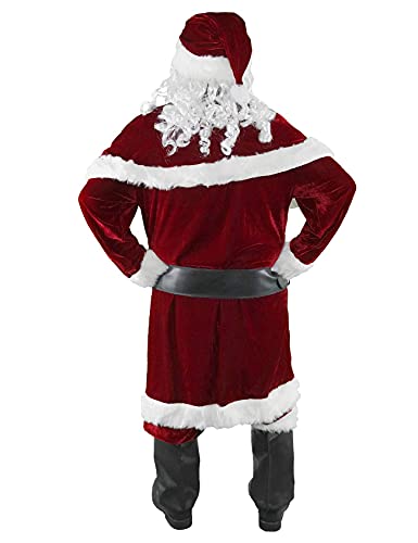 Halfjuly Men’s Santa Costume Set Christmas 12pcs Deluxe Velvet Adult Santa Claus Suit M - Image 2
