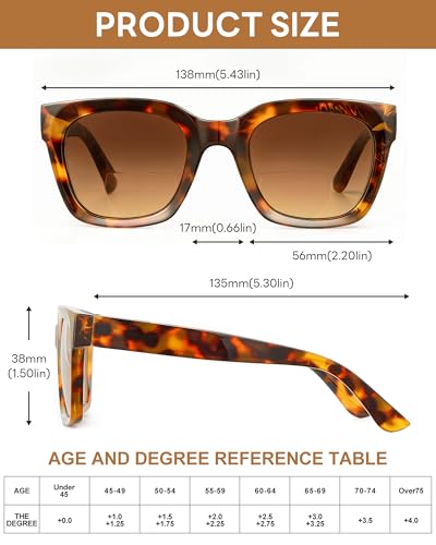 JOLISU Bifocal Sunglasses Reader 3 Pack Lightweight Oversized Classic Style for Women Reading With UV 400 Protection Readers Builtin20 - Image 3