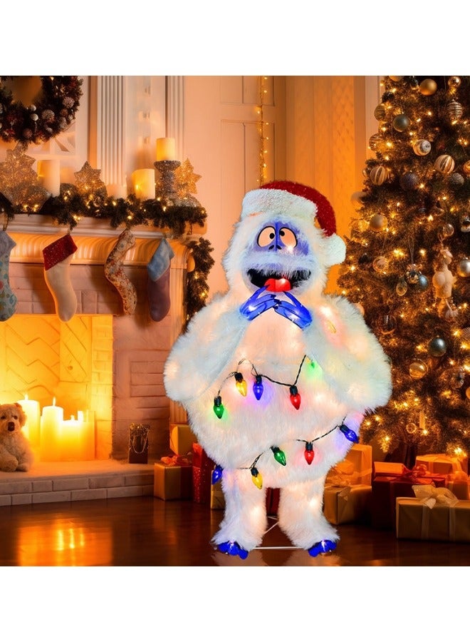 CCOVERY Christmas Abominable Snow Monster Decorations,81cm Plush Light Up Indoor Outdoor Holiday Display Yard Lights Backyard Garden Lawn Xmas Decor - Image 2
