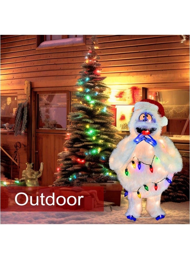 CCOVERY Christmas Abominable Snow Monster Decorations,81cm Plush Light Up Indoor Outdoor Holiday Display Yard Lights Backyard Garden Lawn Xmas Decor - Image 4