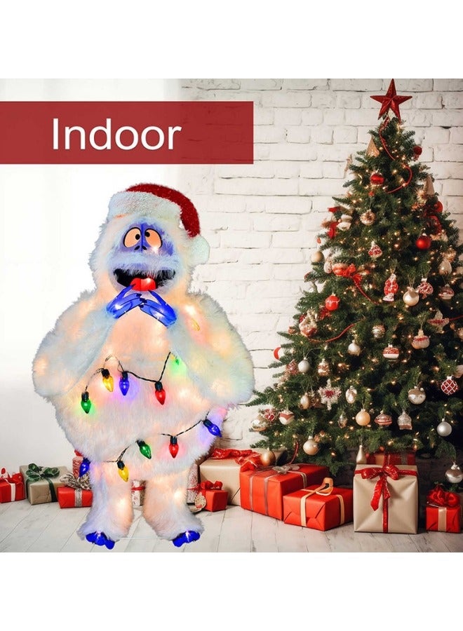 CCOVERY Christmas Abominable Snow Monster Decorations,81cm Plush Light Up Indoor Outdoor Holiday Display Yard Lights Backyard Garden Lawn Xmas Decor - Image 3