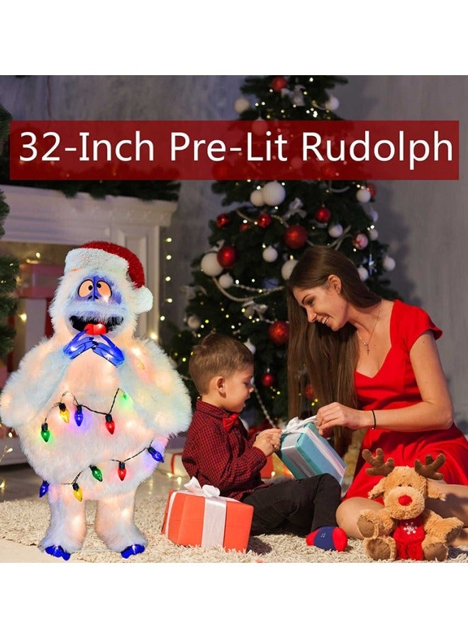 CCOVERY Christmas Abominable Snow Monster Decorations,81cm Plush Light Up Indoor Outdoor Holiday Display Yard Lights Backyard Garden Lawn Xmas Decor - Image 5