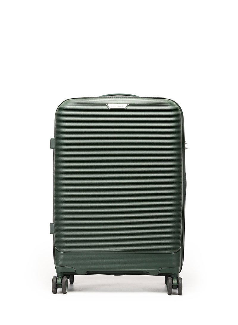 British traveller 3 Piece Polypropylene Hard Side Spinner Luggage Trolley Set 20/24/28 Inch - Green - Image 4