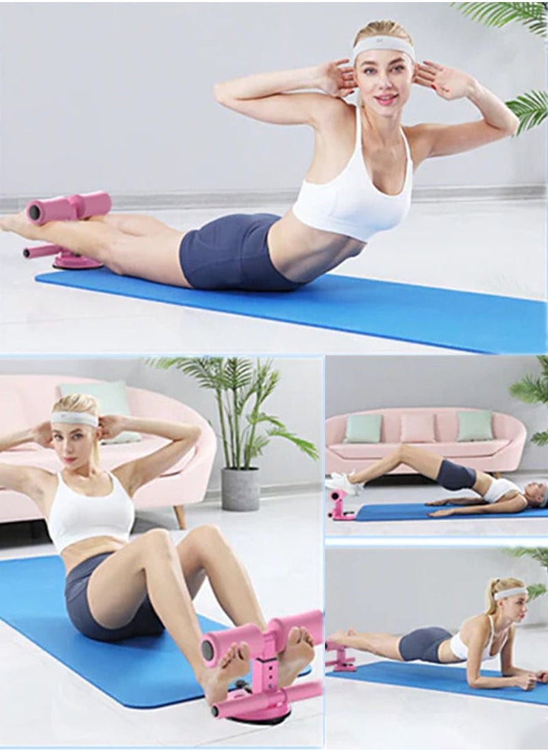 ISHWAZ - Portable Sit Up Bar For 6 Pack Abs, Core Workout, Ab Exercise And For Burning Fat And Calories, Self Suction Sit Up Assistant Device with 4 Adjustable Heights And Dual Sticks Design for Body Building - Image 1
