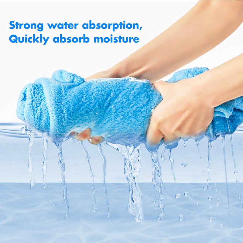 ROMASA Toddler Hooded Bath Towel Ultra Soft Towel Highly Absorbent Bathrobe Blanket for Boys Girls- 27.5" x 55"(Blue Shark-Shape) - Image 4
