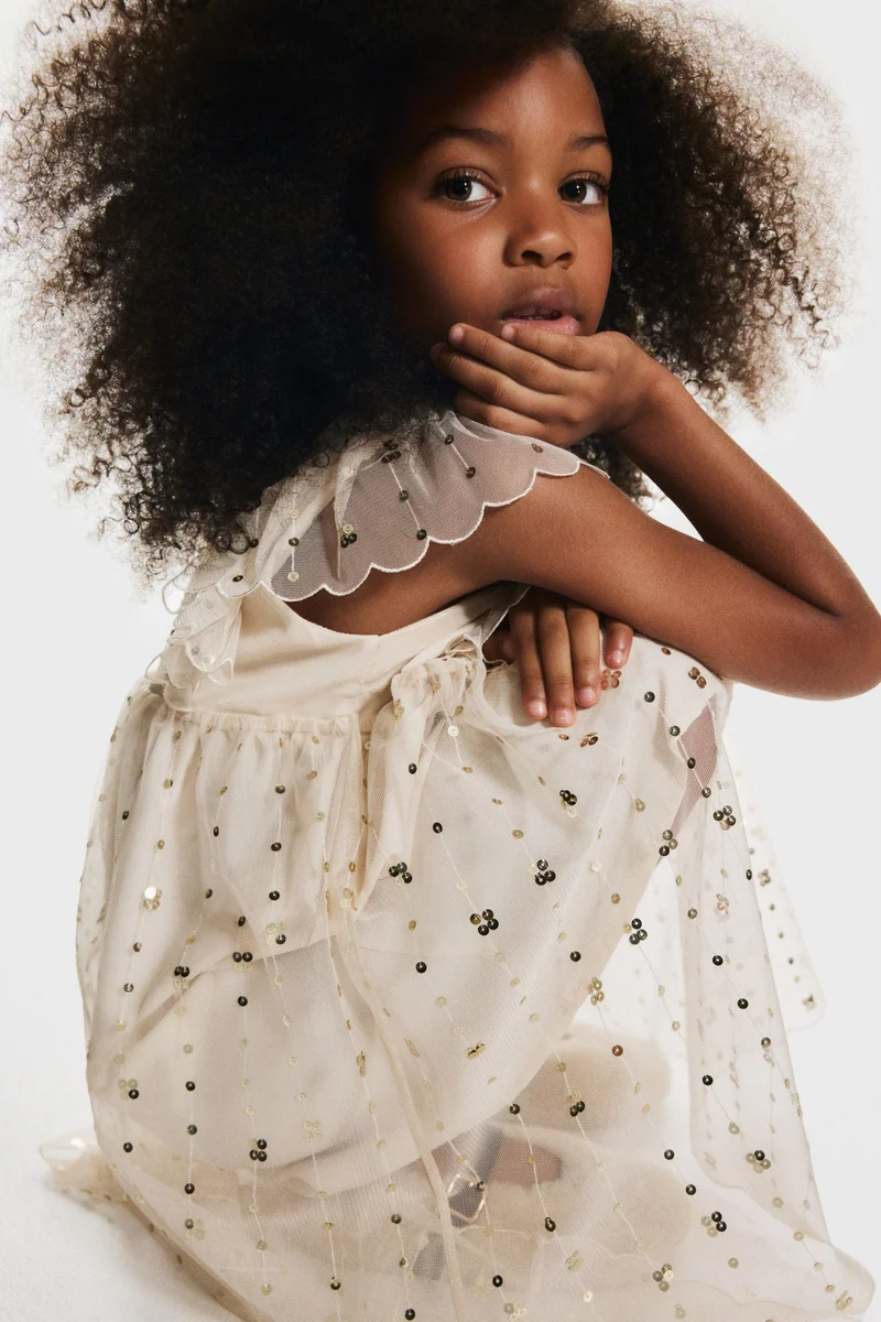 H&M Sequined tulle dress