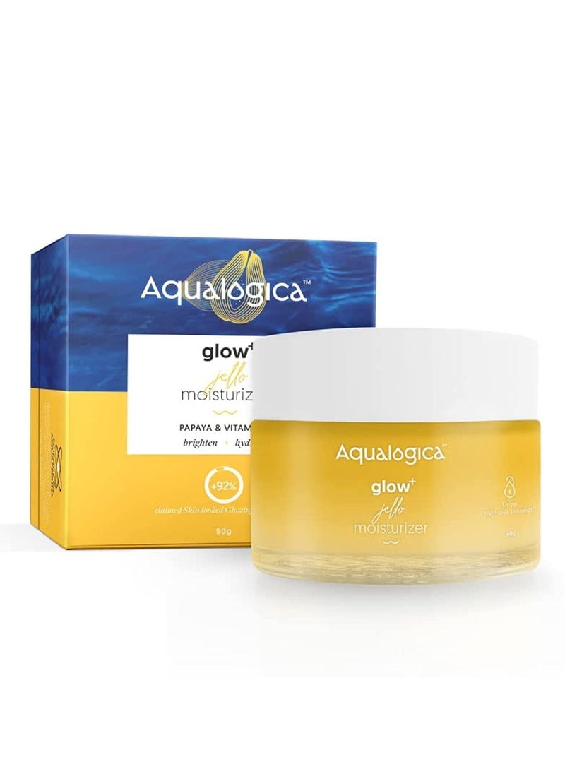 Aqualogica Aqualogica Glow+ Jello Moisturiser with Vitamin C & Papaya for Illuminating Moisturization & Skin Hydration,  Non Sticky,  50 G  - Image 1