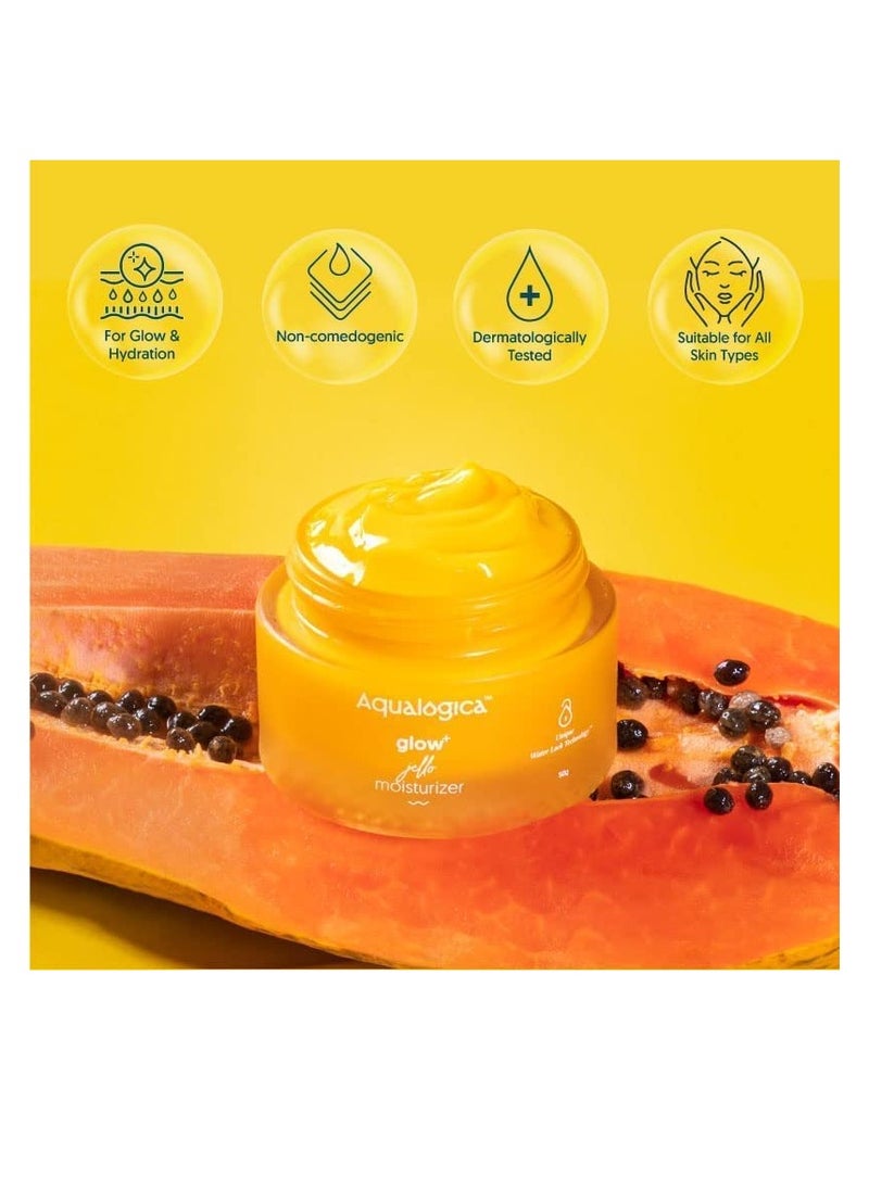 Aqualogica Aqualogica Glow+ Jello Moisturiser with Vitamin C & Papaya for Illuminating Moisturization & Skin Hydration,  Non Sticky,  50 G  - Image 2