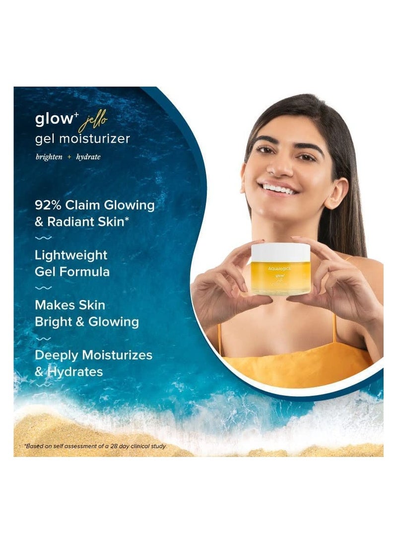 Aqualogica Aqualogica Glow+ Jello Moisturiser with Vitamin C & Papaya for Illuminating Moisturization & Skin Hydration,  Non Sticky,  50 G  - Image 3