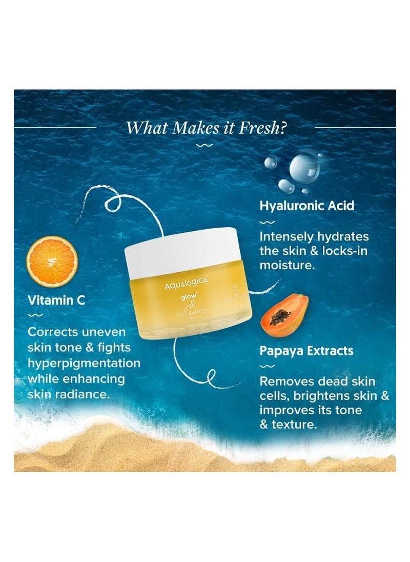 Aqualogica Aqualogica Glow+ Jello Moisturiser with Vitamin C & Papaya for Illuminating Moisturization & Skin Hydration,  Non Sticky,  50 G  - Image 4