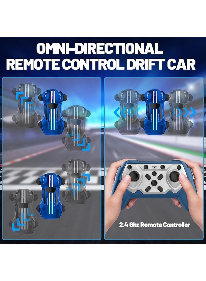 Taizz Ventures Remote Control Car for Kids Ages 3-12, 1:16 RC Drift Car 360° Rotating Stunt Vehicle with Lights, RC Toy for Boys, Girls & Adults, Race Car Toy Gifts for Indoor/Outdoor Fun - Blue - Image 3