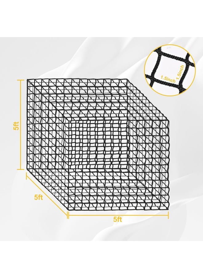 kingump 5x5 Ft Round Bale Hay Net for Horses & Goats, 1.5" Hloes Slow Feeder Hay Nets with Hay Net Repair Tool - Image 2