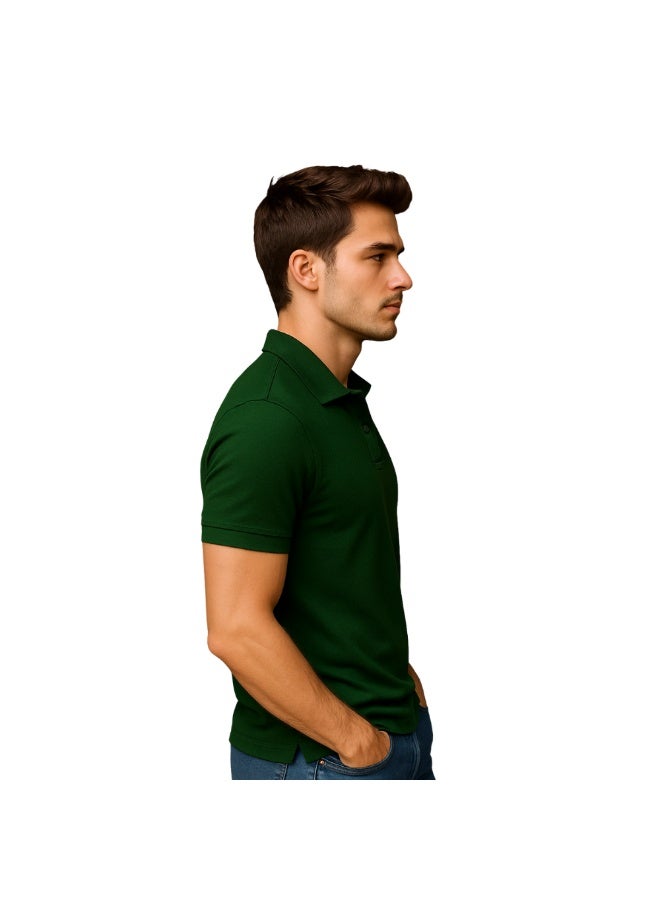 PRINTSHOP4ME Men's Regular-Fit Golf Polo T-shirt Pure Cotton Short Sleeve 220 GSM Basic Colors - Image 4