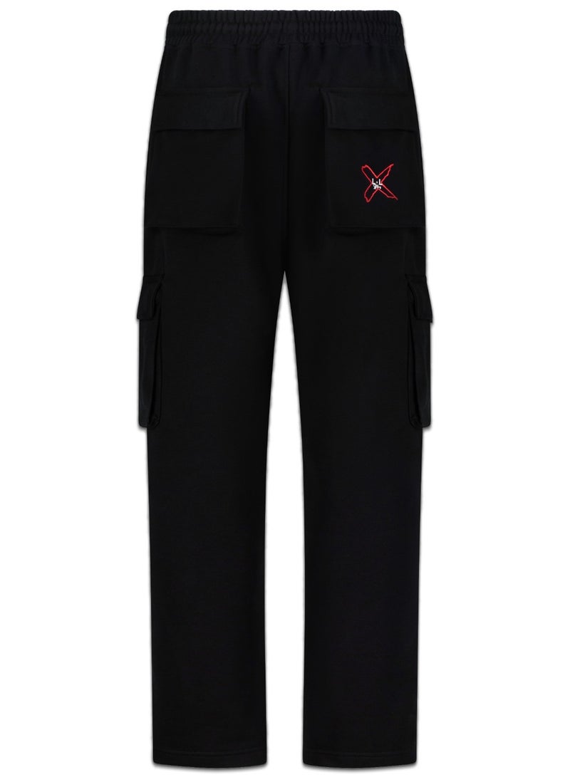 LOUKLAD X FOR CREATORS Cargo Sweatpants - Black - Image 1