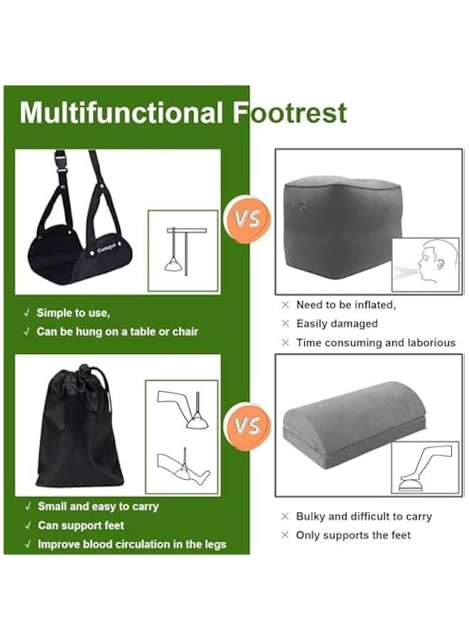 HOOKOR Portable Airplane Footrest, Ergonomic Adjustable Flying Foot Rest for Airplane Travel, Perfect Travel Accessories to Relax Your Feet and Leg, Air Plane Foot Hammock for Long Flight Bus Train - Image 2