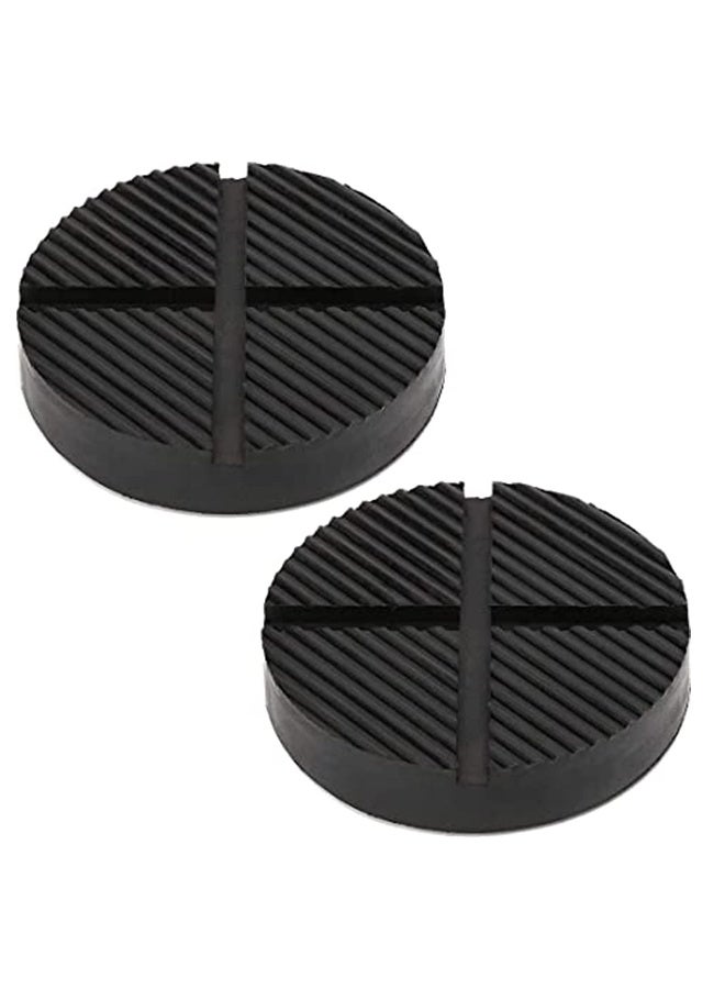 Generic 125mm Universal Floor Jack Rubber Pad Jack Pad Adapter Pinch Weld Side Frame Rail Protector Puck/Pad Maximum Load Bearing 3 Ton Soft Rubber Surface (2 Pack) - Image 1