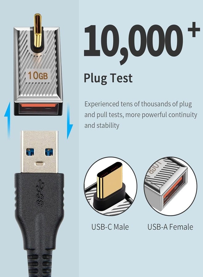 Duttek 120W USB A to USB C Adapter, 90 Degree USB C to USB Adapter, Right Angle USB Type 3.1 Female to USB C Male Converter OTG Fast Charging Compatible with MacBook, Tablet, Samsung Galaxy 2 Pack - Image 5