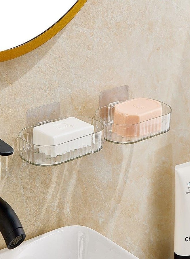 SEMITO soap Holder soap Holder for Bathroom, soap Dish, soap case soap Stand for Bathroom, soap Holder for Wall, soap case for Kitchen, Bathroom Accessories, Kitchen Accessories Items (Transparent) - Image 2