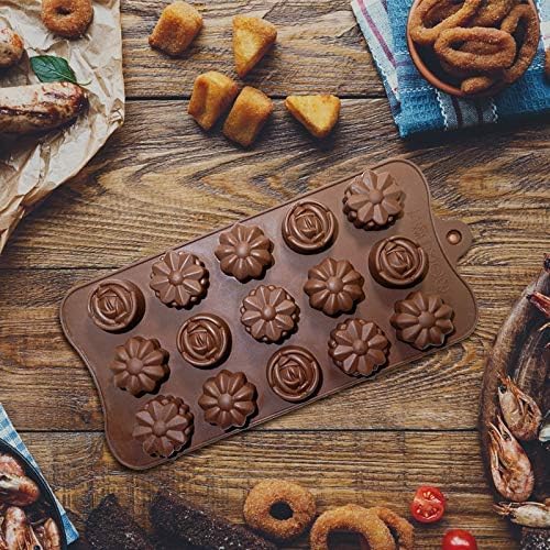 Husaini Mart HUSAINI MART 2 Pieces Flower Shape Silicone Moulds Rose Flower Shapes Cake Chocolate Making Molds 3D Flower Moulds for Wax Melts Rose for Baking Cupcake Topper Dessert Decoration Pack of 2  - Image 5