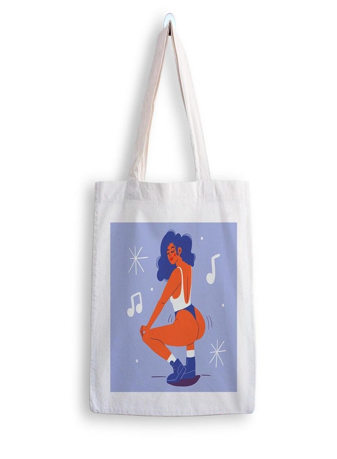 ARTBUG Tote Bag for Women with zip, Aesthetic Canvas tote bag for college girls, office, stylish and reusable - Girl - D No - 182 - Image 1
