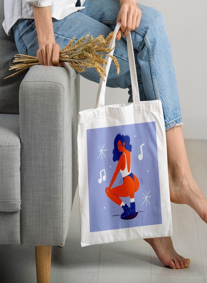 ARTBUG Tote Bag for Women with zip, Aesthetic Canvas tote bag for college girls, office, stylish and reusable - Girl - D No - 182 - Image 2