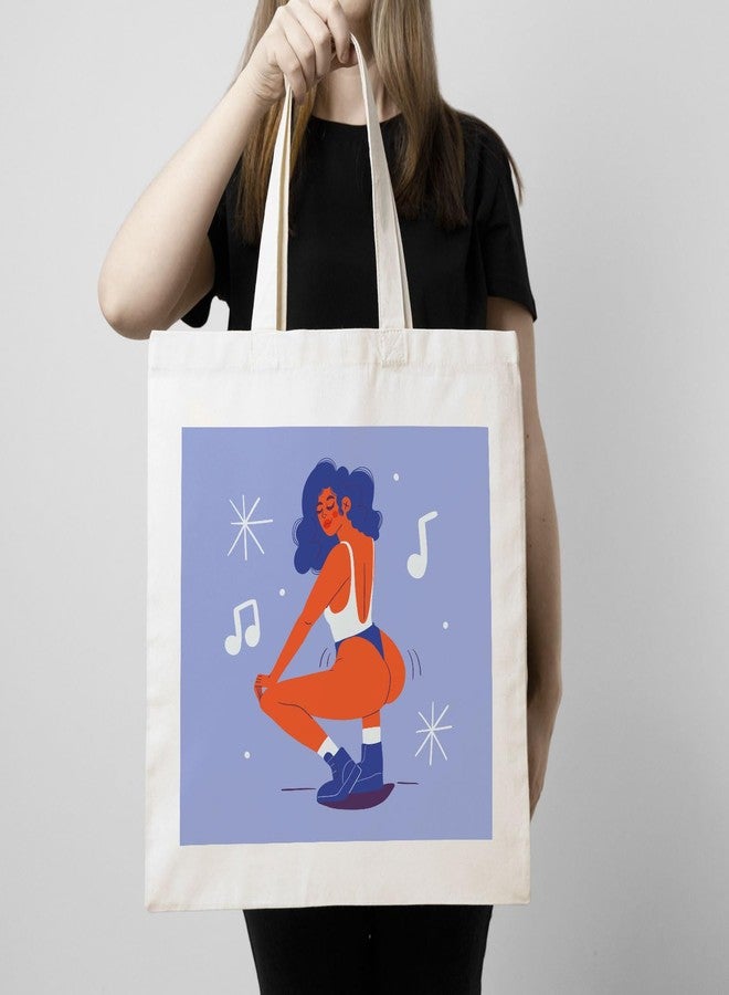 ARTBUG Tote Bag for Women with zip, Aesthetic Canvas tote bag for college girls, office, stylish and reusable - Girl - D No - 182 - Image 3
