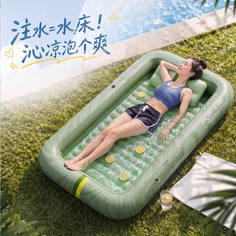 سرير عائم قابل للنفخ، كرسي استرخاء PVC لحمام السباحة والشاطئ - Image 3