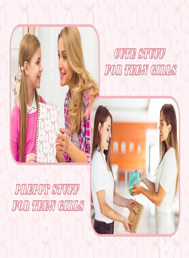 دفتر ملاحظات QUICQOD Coquette العصري ذو فيونكة وردية، دفتر حلزوني أنيق للفتيات المراهقات والسيدات، دفتر حلزوني بغلاف مقوى بتصميم أنيق وعصري، مقاس 5.5 × 8.3 بوصة - Image 5