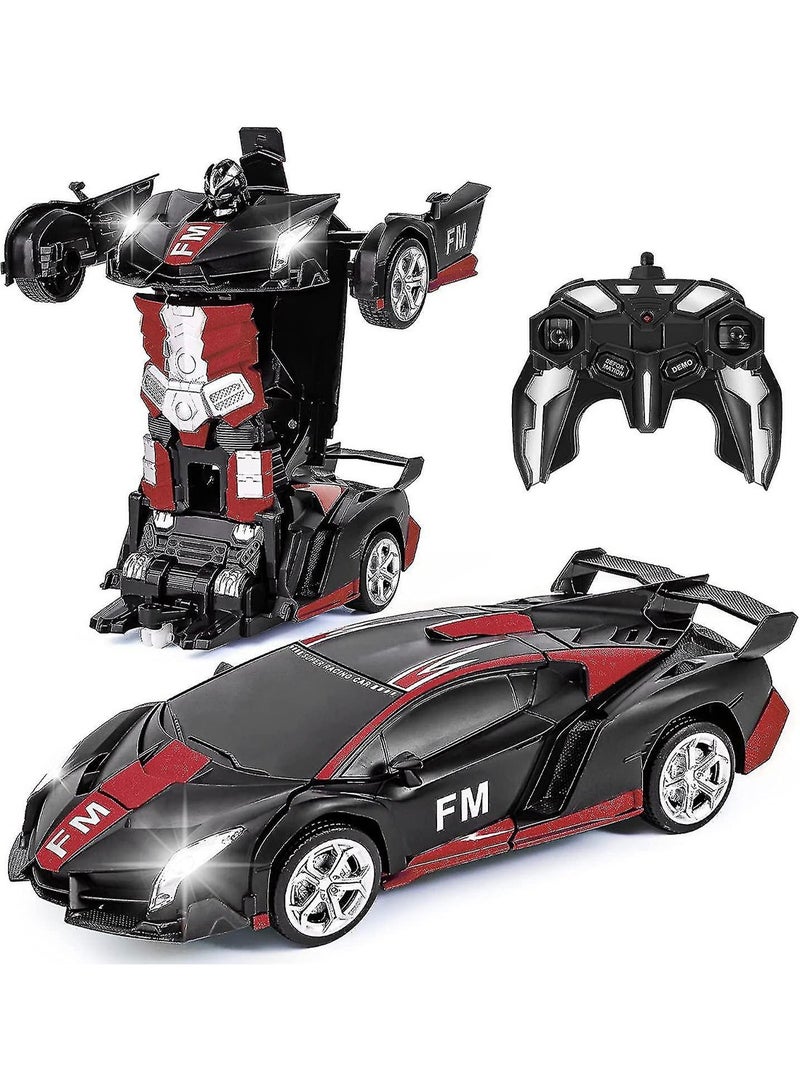 2.4G Black Remote Control Car Transformation 2-In-1 Robot Toy - Image 1