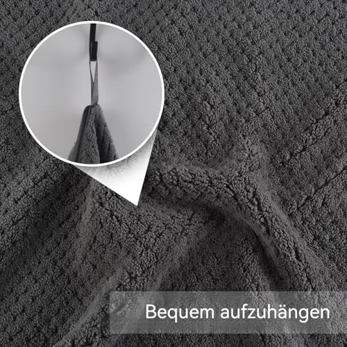 KinHwa Microfiber Hand Towels for Bathroom Soft and Absorbent Face Towels Grey Bathroom Hand Towels for Spa Bath Wash Cloths (B-Grey, 11×20 in 6pc) - Image 3