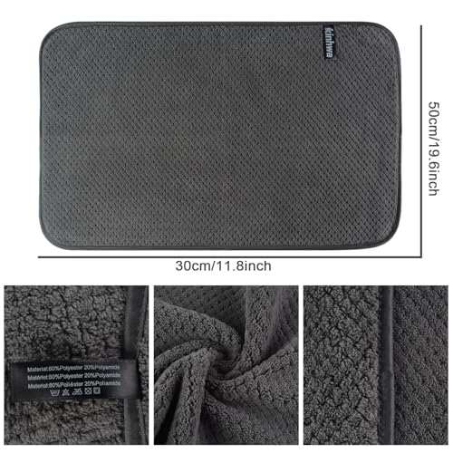 KinHwa Microfiber Hand Towels for Bathroom Soft and Absorbent Face Towels Grey Bathroom Hand Towels for Spa Bath Wash Cloths (B-Grey, 11×20 in 6pc) - Image 2