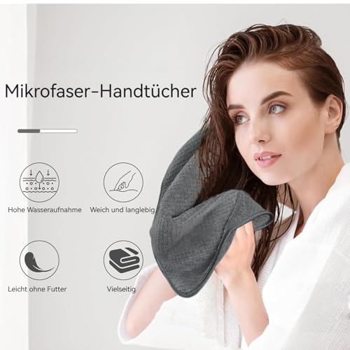 KinHwa Microfiber Hand Towels for Bathroom Soft and Absorbent Face Towels Grey Bathroom Hand Towels for Spa Bath Wash Cloths (B-Grey, 11×20 in 6pc) - Image 5