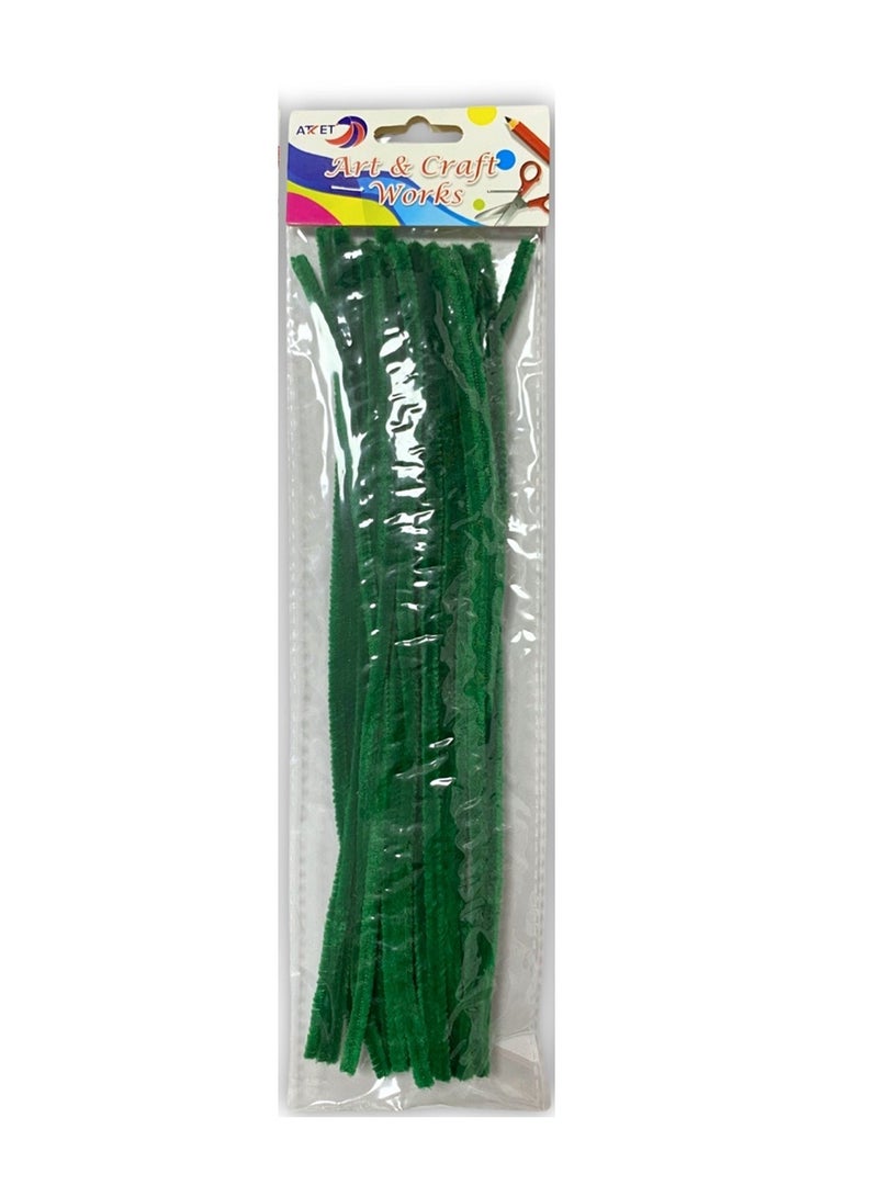 ATKET 20-Piece Pipe Cleaners 30cm Size Green - Image 1