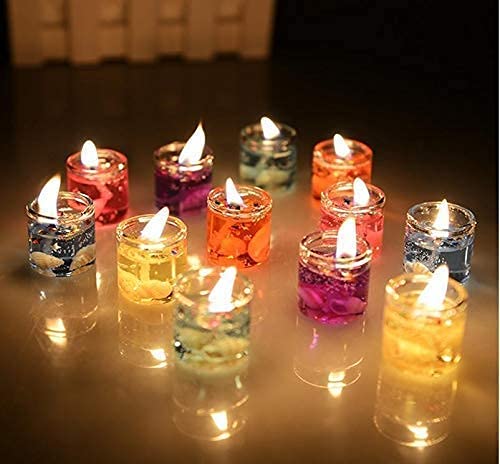 Kryst Decorative Jelly Candles | Colorful Candles with Stars & Glitter for Home Décor, Festivals, Parties & Gifting – Set of 6 - Image 3