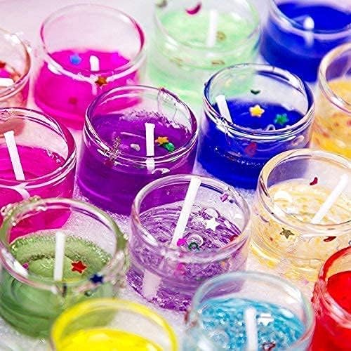Kryst Decorative Jelly Candles | Colorful Candles with Stars & Glitter for Home Décor, Festivals, Parties & Gifting – Set of 6 - Image 2
