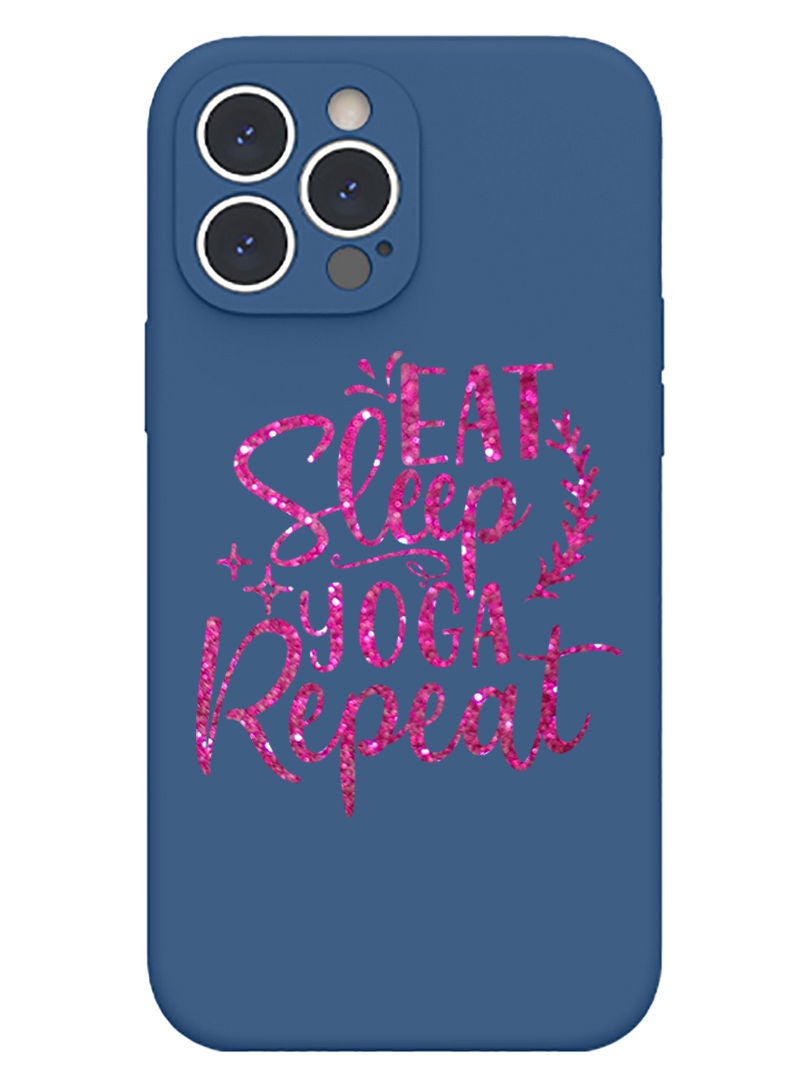 Theodor Protective Slim Fit Case Liquid Silicone Cover with Full Body Protection Anti-Scratch Shockproof Case For iPhone 13 Pro Max Blue  - Eid Mubarak Black - Image 1