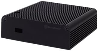 SilverStone حافظة سيلفرستون تك المصنوعة من الألمنيوم NUC مع غطاء علوي أنبوب حراري 1x منفذ HDMI و 1x منفذ Thunderbolt - أسود PT14BH1T1 - Image 1