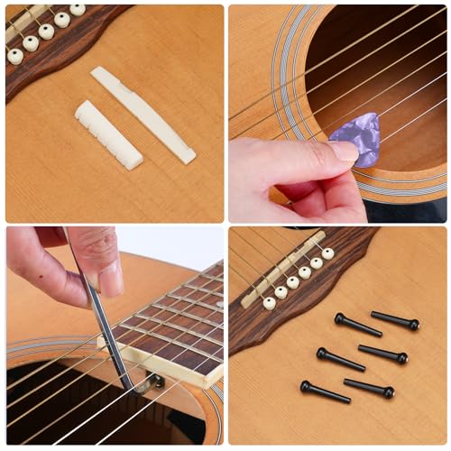 LEKATO 72Pcs Guitar Tool Kit, Guitar Repair Kit, Guitar Setup Kit, Professional Guitar Repairing Maintenance Tool Kit for Luthier Beginner, Guitar Accessories for Acoustic Guitar Ukulele Bass Banjo - Image 4