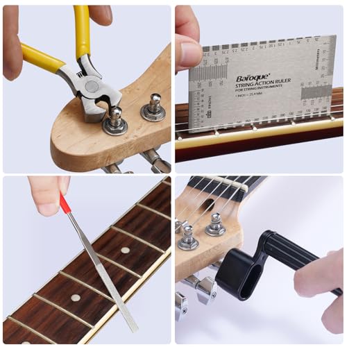 LEKATO 72Pcs Guitar Tool Kit, Guitar Repair Kit, Guitar Setup Kit, Professional Guitar Repairing Maintenance Tool Kit for Luthier Beginner, Guitar Accessories for Acoustic Guitar Ukulele Bass Banjo - Image 3