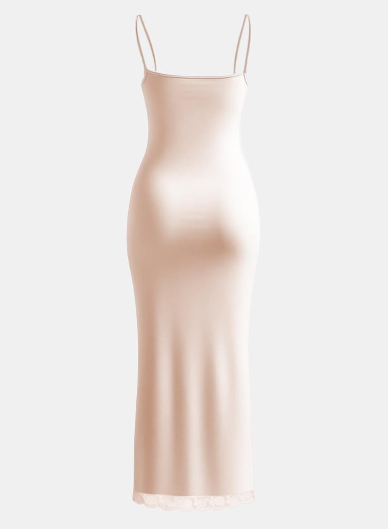 Dahab Cotton Plain Spaghetti Straps Full Slip - Image 3