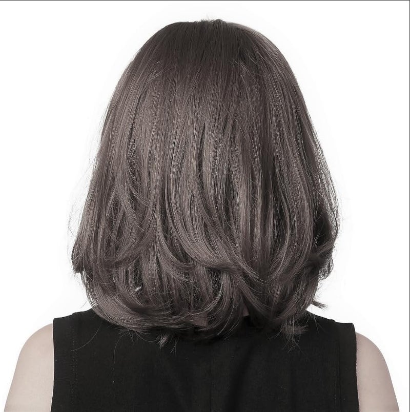 Artifice Short Wavy Hair Bob Wig + Wig Cap (Natural Dark Brown) - Image 2