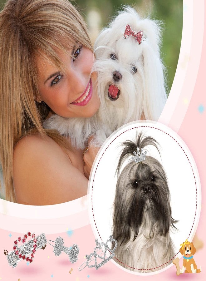 Janinka 40 Pcs Dog Hair Bows Small Dog Hair Clips Puppy Yorkie Barrettes Princess Style Bow for Cat Party Birthday Grooming Accessories(Pink) - Image 5